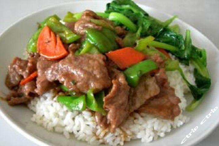鸡蛋西红柿 过油肉 米饭