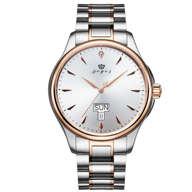 世爵:时尚休闲钢带男士石英表