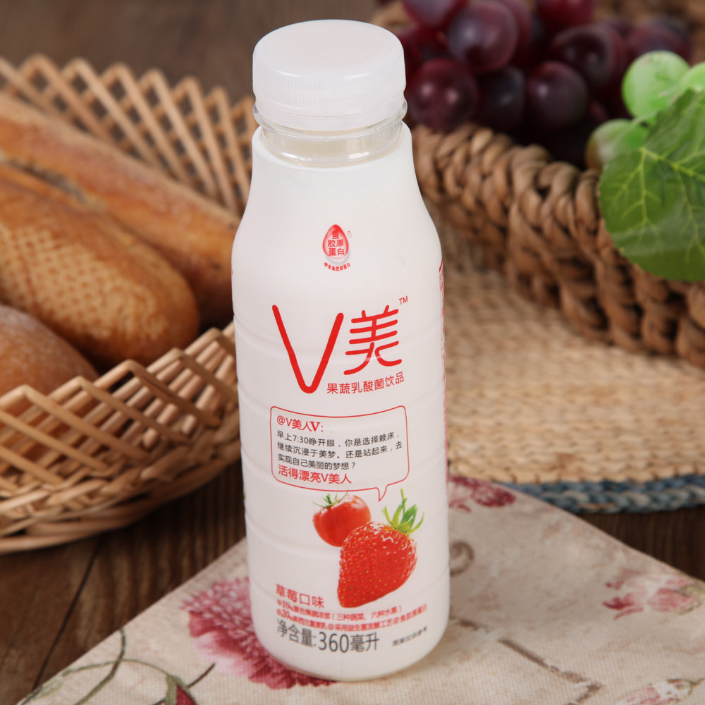v美果蔬乳酸菌饮品草莓口味360ml